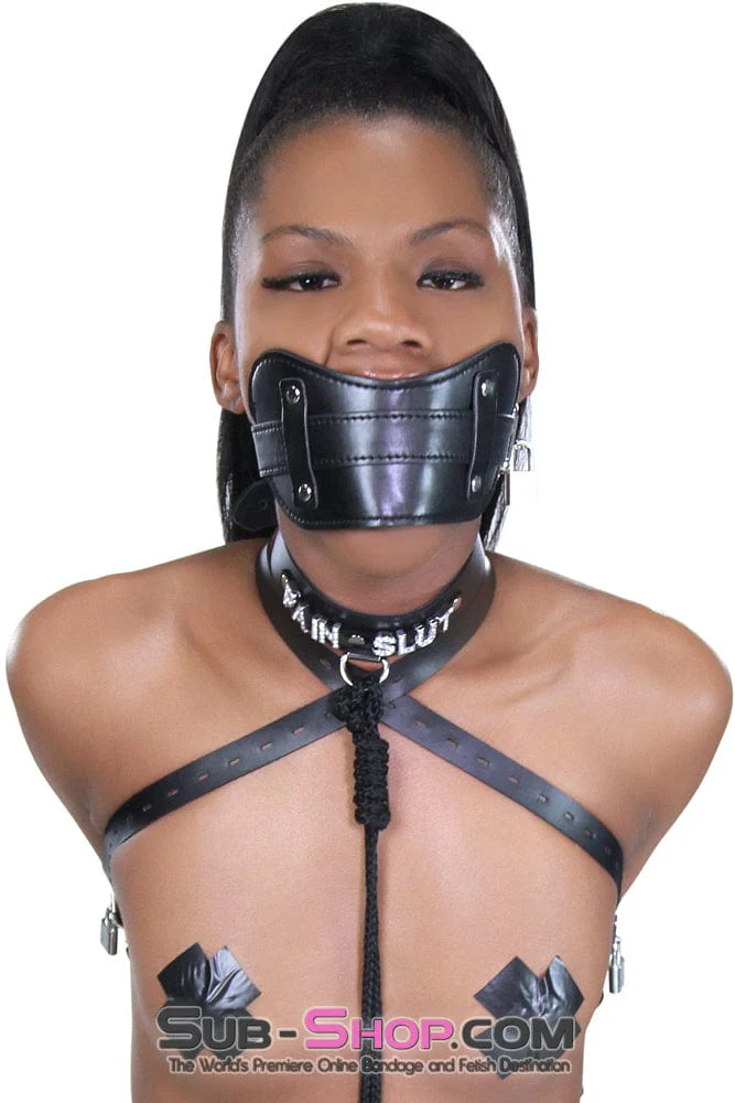 8954DL Stuffed Slave Mouth Locking Panel Gag - Image 16