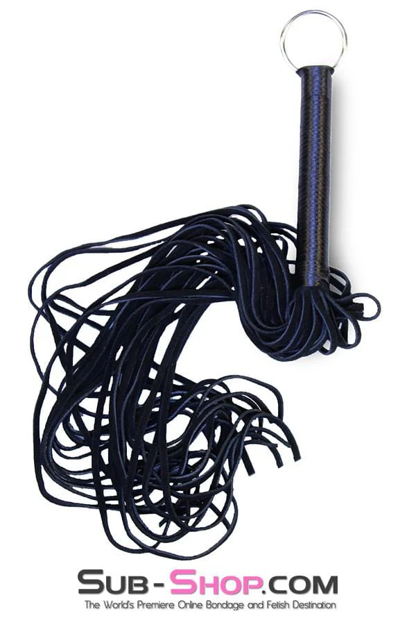 7796DL Suede Tail 24” Flogger Whip with Satin Wrapped Handle and Hanging Ring