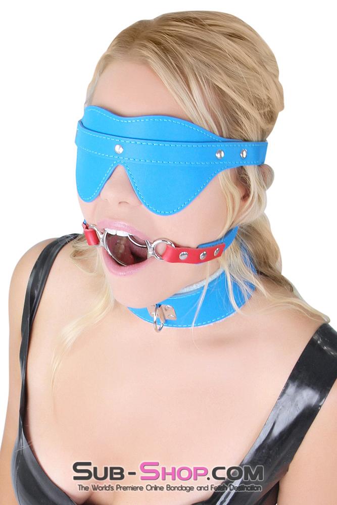 8927MQ-SIS Tantric Blue Sissy Slave Sensual Surprises Buckling Blindfold Lovers Mask - Image 7