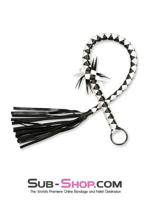 8802MQ The Motivator 33" Black and White Braided Bullwhip - Image 14