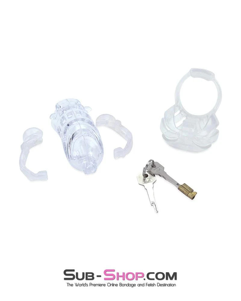 1414AR      The Vortex Clear Full Cock and Ball Enclosure High Security Locking Cock Tease Cage Chastity - MEGA Deal - Image 4