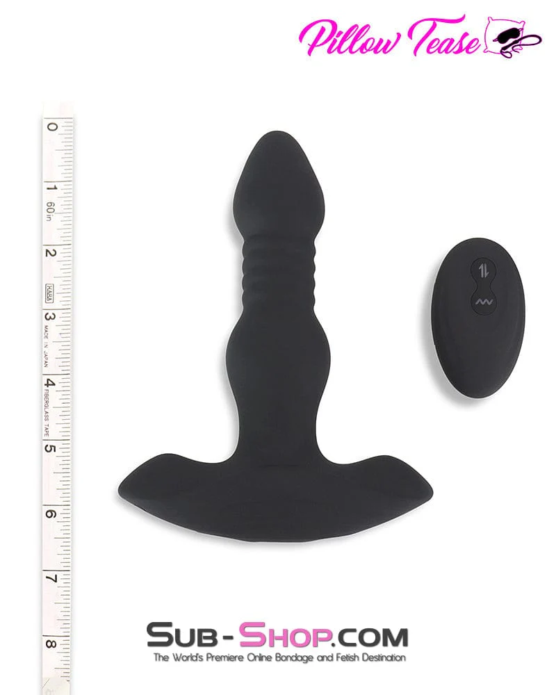 6932M      Thrusting + 10 Function Vibrating Silicone Remote Control Rechargeable Anal Plug - Image 5