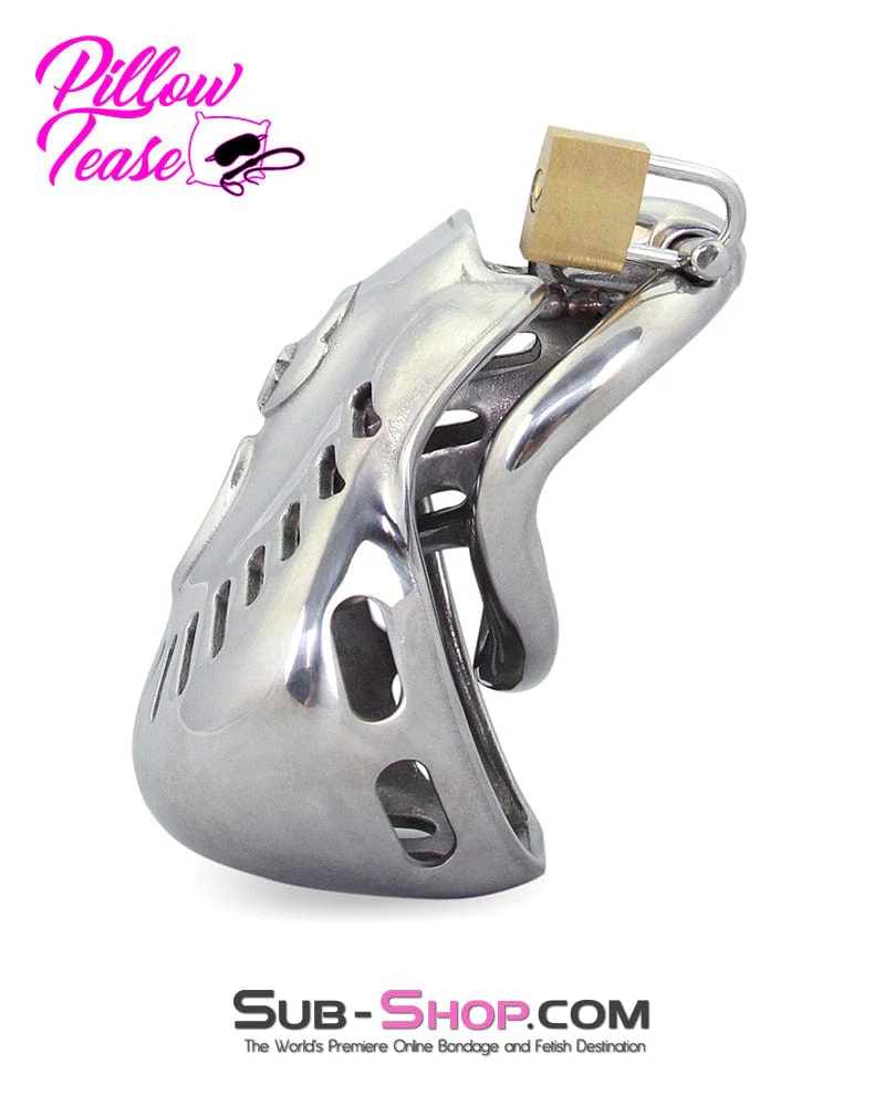 2236AR      Tight Steel Dungeon Full Balls and All Locking Male Chastity Cage - Image 7