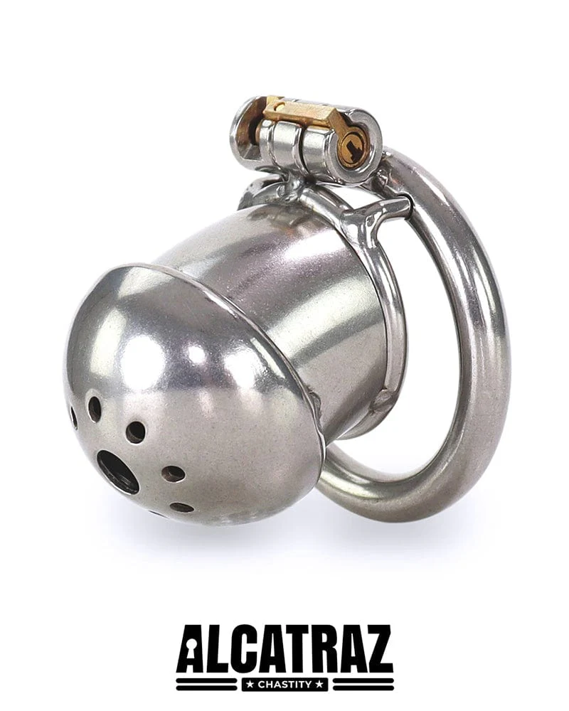 3412AR Tiny Cock Cap Locking Steel Chastity Cock Cage - Image 9