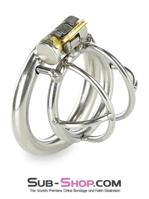 0963RS Tiny Tool High Security Steel Locking Male Bondage Chastity Device - Image 2