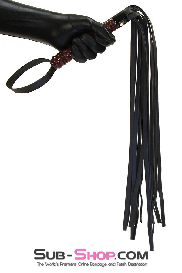 9032DL To The Woodshed Wooden Handle 25" Flogger Whip - Image 9