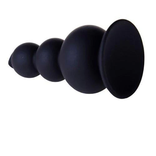 3491M      Triple Dip Black Silicone Anal Plug - Image 5