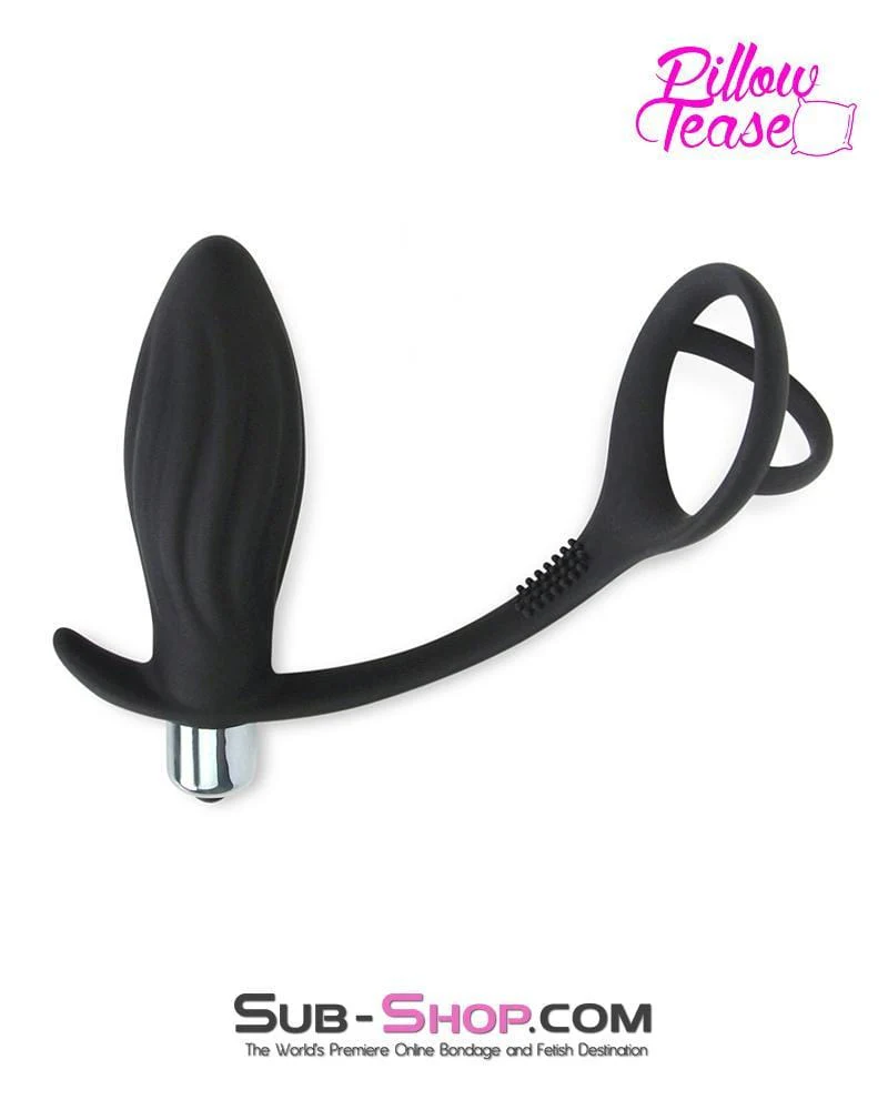 7153S      Vibrating Silicone Waves Butt Plug with Cock and Balls Ring 🔥 FINAL CLEARANCE – Last Chance! - Image 4