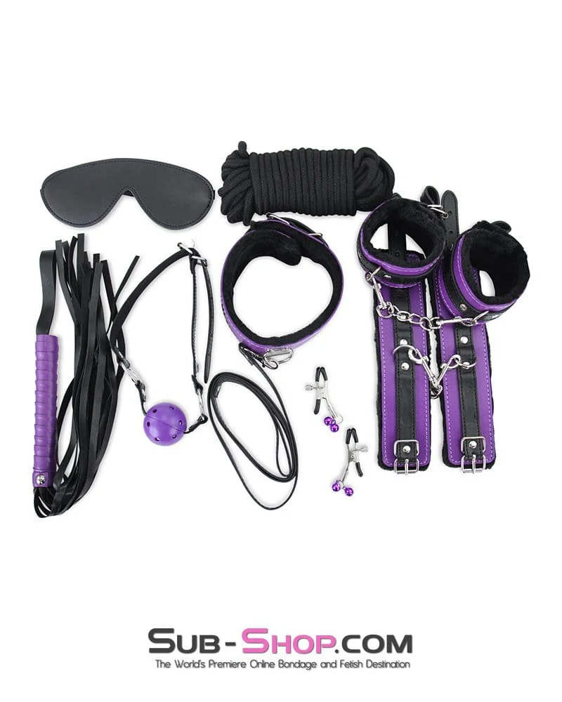 6855M      Weekend in Bondage 10 pc Purple and Black Full Bondage Scene Sex Kit - Image 5