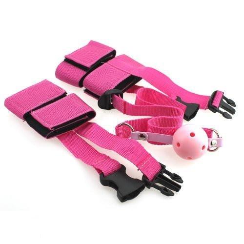 2315M-SIS Wrists, Ankles and Breather Dungeon Mistress Gag Beginners Velcro Love Sissy Slave Bondage Kit